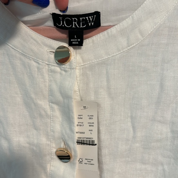 NWT J. Crew Raw-hem mini shirtdress in linen - Picture 5 of 9